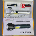 8800Mah Battery Ruilang RL-233 Multifunctional High Power Telescopic Rechargeable Torch With RGB LED Flashlight. 