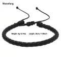 Wenefang Watch 2Pcs Set Free Bracelet Fashion Men Business 2025 New Black Leather Waterproof Quartz Watches. 