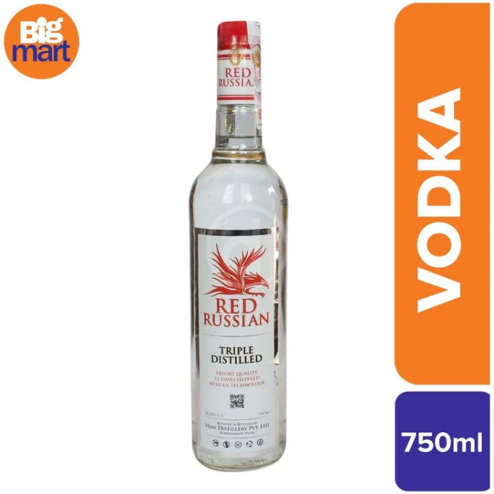Red Russian Triple Distilled Vodka, 750Ml