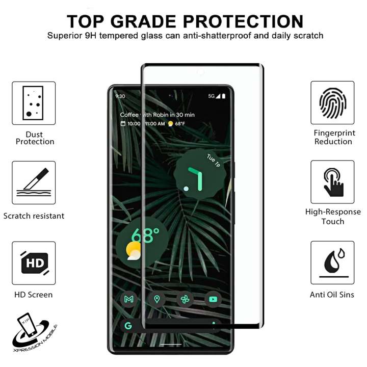 Glass - Google Pixel 6A 6 6 Pro 7  8 9 9a Pro 5G Full Glue Full Coverage Premium Pro Tempered Glass Screen Protector Glass