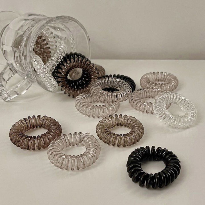 9pcs/set Hair Ties Elastic Plastic Hair Band Rubber Telephone Cord Scrunchies HEQING