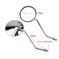 1 Pair Motorcycle Scooter Mirrors Universal Motorbike Rear View Mirror 8mm Round Oval Convex Mirrors. 