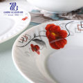 44Pcs Luxury European Ceramic Tableware Set Bone China Rice Bowl Plate Fish Plate Dinner Set. 