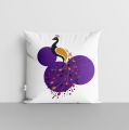 Peacock & Parrot Printed Decorative Cushion Covers with Fillings– Set of 4. 