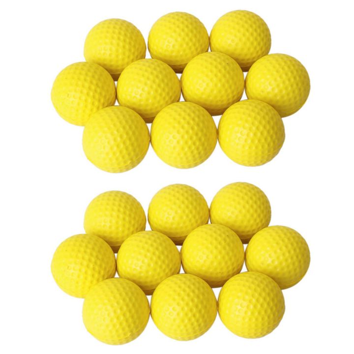 20pcs Yellow Soft Elastic Indoor Practice PU Golf Ball