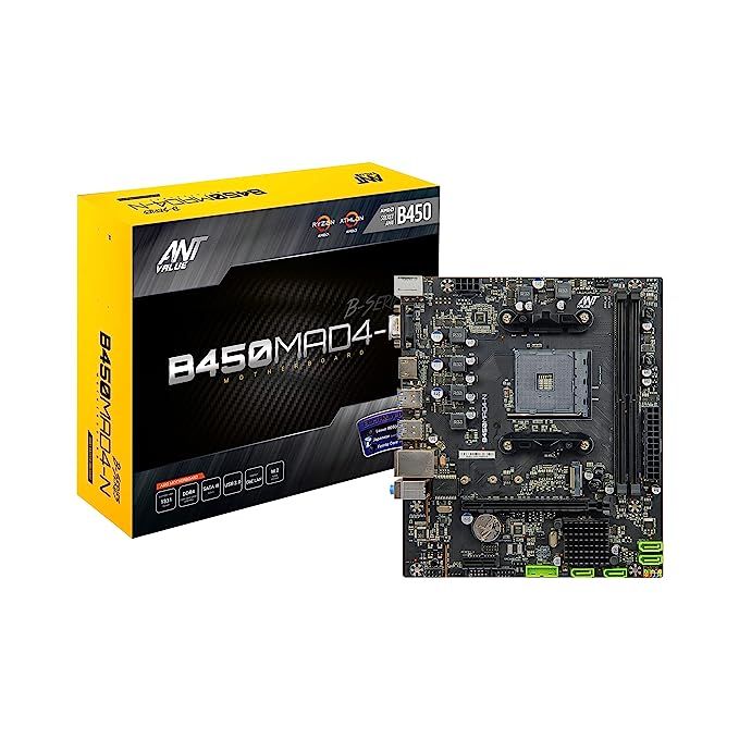 NVME Supported Ant Esports B450MAD4-N mATX Gaming Motherboard AM4 DDR4