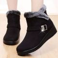 Women Winter Warm Snow Boots Fashionable Tassel Flat Platform Cotton Boots (Shoes-1). 