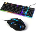 Computer Gaming Keyboard and Mouse Combo LED Lights Wired USB Working Keyboard Mouse Set. 