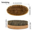 Sutuiying Professional Soft Boar Bristle Beard Brush Scissors Shaving Brush Profesional Comb Men Mustache Comb Kit With Gift Bag Beard Comb Set. 