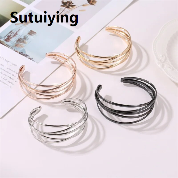 Sutuiying%20JCYMONG%20New%20Fashion%20Gold%20Silver%20Color%20Geometric%20Adjustable%20Open%20Cuff%20Bangles%20Bracelets%20for%20Women%202020%20Hollow%20Indian%20Jewelry%20-%20Image%203
