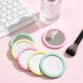 1pc Round Makeup Portable Silicone Student Dormitory Desktop Small Gift Mini Handheld Pocket Mirror Home Decor. 