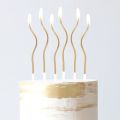 Metallic Curve Candles for Cake Decoration 6 Pcs Set. 