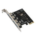 JAERBEE 4 Port USB 3.0 PCI-E Expansion Card PCI Express PCIe USB 3.0 HUB Adapter 4-Port USB3.0 Controller USB3.0 PCIe. 