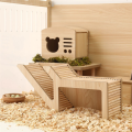 SptrryWashable Hamster Hidden Wooden Hamster House Small Pet Castle with Rock Climb Ladder Dwarf Mouse Pet, Tunnel. 