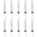 10pcs 12ml Needless Dental Consumables Pigeon Feed Elbow Syringe Breast Feeding Bird Feeder. 