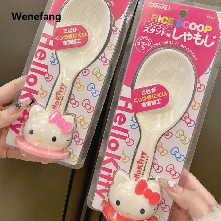 Wenefang%20Sanrio%20Hello%20Kitty%20Rice%20Spoon%20Cooker%20Ladle%20With%20Base%20Non%20Stick%20Hot%20Selling%20Spoon%20Household%20Plastic%20Shovel%20Kawaii%20Convenient%20Kitchen%20Tool%20-%20Image%202