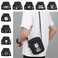 Casual Oxford Cloth Shoulder Bag Adjustable Multiple Compartments Mobile Phone Bag Cartoon Crossbody Bag for Men. 