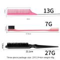 3Pcs Slicking Hair Brush Rat Tail Comb for Edge Back Grooming Slick Brush Set Teasing Brush Bristle Hair Brush. 