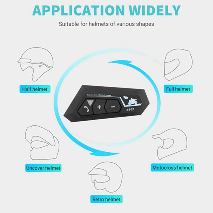 NAMUNY%202%20Set%20Motorcycle%205.0%20Bluetooth%20Helmet%20Intercom%20Universal%20Pairing%20Earphone%20Headset%20with%20CNC%20Noise%20Reduction%20BT22%20-%20Image%202