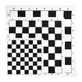 Toys Black And White Portable Chess Board 43CM 51CM PU Leather Soft Tournament Chess Board For Children's Educational Games JUE. 