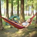 Portable Canvas Outdoor Hammock: Camping Cotton Rope Duyan for Relaxation. 