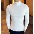 White Woolen Turtleneck Sweater For Men. 