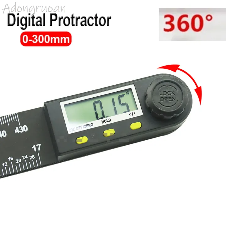 NEW Adongruoan 200mm 12'' 300mm Digital Angle Ruler Electronic Angle ...