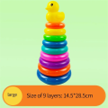 9 Layers Children's Little Sea Lions Rainbow Tower Stacking Circle Baby Early Childhood Education Puzzle Ring Montessori Toy Kids. 