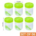 Bagmati Set Of 06 Plain Large Plastic Utility Containers With Spoon -. 
