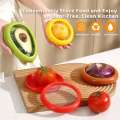 4Pcs Silicone Fresh Stretch Pod Reusable and Vegetable Fruit Storage Containers for Fridge. 