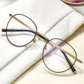 Metal Frame Blue Ray Cut Round Trendy Light Blocking Premium  Glasses 100% UV Protection Pretty Looks Computer Glasses. 