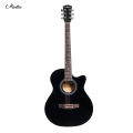 Mantra Karma Black Acoustic Guitar [Non EQ] With Bag, Pick, String, Strap And Capo. 