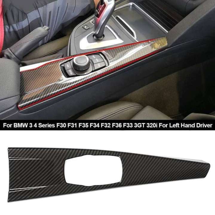For%203%204%20Series%20F30%20F31%20F32%20F36%203GT%20320i%20Carbon%20fiber%20Car%20Center%20Console%20Gear%20Shift%20Panel%20Sticker%20Cover%20Interior%20Decoration%20-%20Image%206