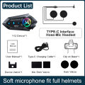 2025 NEW Y12 Motorcycle Helmet Headset Bluetooth 5.4 Motorcycle Wireless Hands-on Talking Headset Waterproof Moto Headphone. 