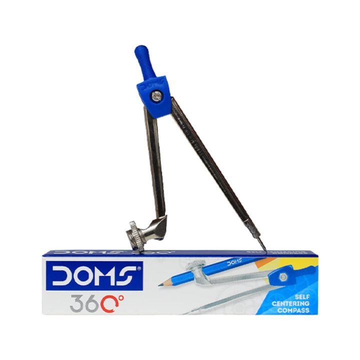 Doms 360 Degree Self Centering Pencil Compass | Non-Rusting Strong Material | For Students Use To Draw Circle, Arc & Other Geometry Designs