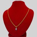 Panchadhatu Pendant  Ad Stone Studded With Gold Plated Chain Necklace For Women. 