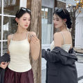 Autumn and winter new warm camisoles with chest pads and brushed warm camisoles Warm and brushed inner and outer wear slim thermal tops. 