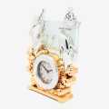 Silver And Golden Colour Dolphin Design Clock With Photo Frame Attached Gift Decorative. 