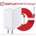 OnePlus Warp Charger 65W Fast Charging Power Adapter with Type-C Data Transfer Cable. 