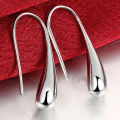 925 Sterling Silver Water Drop Pendants Hoop Earrings For Women Wedding Party Luxury Fashion Jewelry 2022 Christmas Gift. 