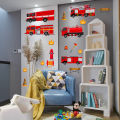 Cartoon Fire Truck Wall Decor Decals Kids Room Playroom Bedroom Firetruck Poster Mural Wall Stickers Kids Room Nursery Decor. 