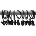 NAMUNY 42 Packs of Curtain Ring, with Clips, Decorative Curtains, Rust, Retro, 1 Inch, Inner Diameter, Black. 