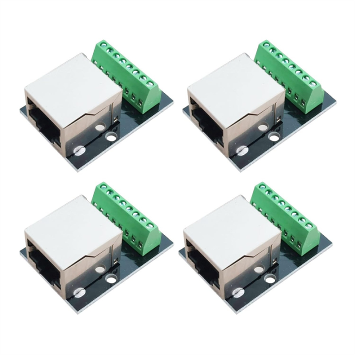 4PCS RJ45 Ethernet Female Socket Connector Breakout Board | Daraz.com.np