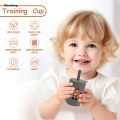 Wenefang 150ML Baby Silicone Cup with Exquisite Pattern Lid Portable Drink 2025 Straw Cup Children Leak-proof Feeding Grandma Bottle Cup. 