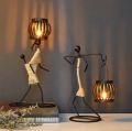 Set Of Three Simple Iron Windproof Candle Holder  Candlelight Dinner Props Wedding Decoration Table Decoration. 