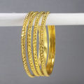 Pure Gold Plated Set Of 4 Fancy Bridal Chura for Women. 