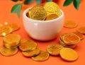 Veganic Chocolate Coins 100 Pieces of Toffee Chocolate in A Box | Gold Coin Chocolates Packet | Milk Chocolate Chips | Chocolate Golden Coin For Kids | Chocolate Gelt Dollar. 