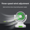 GDTIMES GD-8023 9-Inch Solar Rechargeable Fan – LED Light, Power Bank, 3-Speed – Portable Table Fan for Home, Office & Camping. 