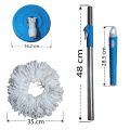 Stainless Steel Pole Spin Mop Extendable Handle 360 Degree Rotating Floor Cleaning Mop- Blue. 