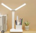 USB Rechargeable Double Head Table Lamp With Dimmable LED. 
